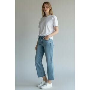 1822 Denim Women's Georgina High Rise Ankle Straight Jeans Blue Size 6P/28P NWT